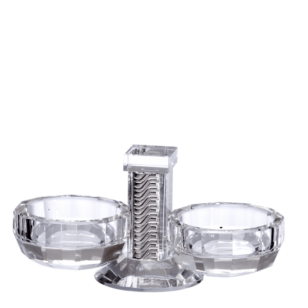 Crystal And Silver Double Salt Holder-0
