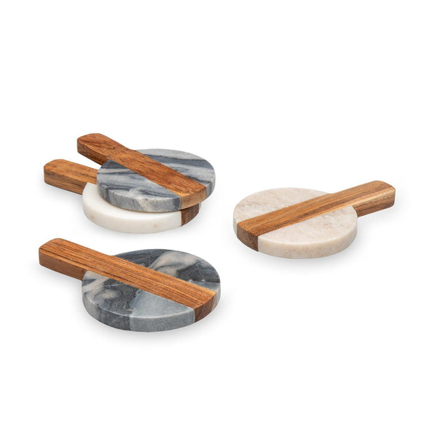 Marble/wood Handle Coasters S4-0