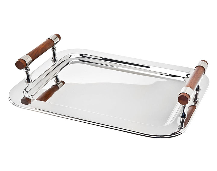 Rect Tray With Leather Handles-1