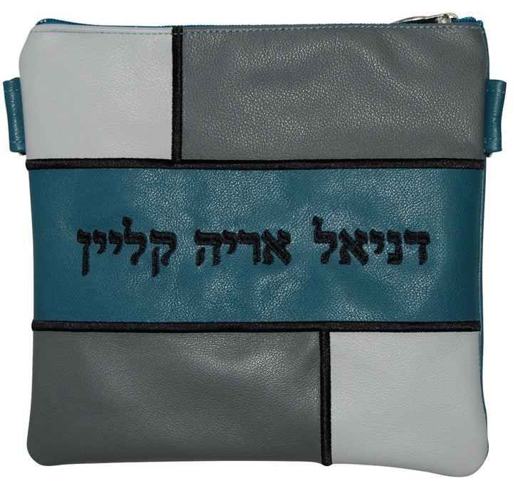500F-TL2 Tallis/Tefillin Bags Tefillin Black Teal, Super Light Grey & Light Grey