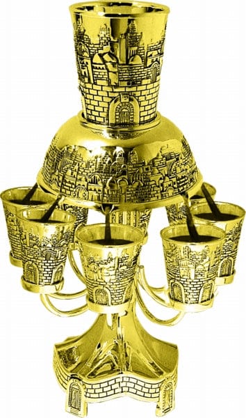 Wine Divider Jerusalem 8 Cups Gold