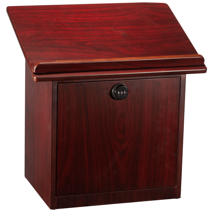 Mahogany 2 Tone Table Top Shtender With door & Combination lock 11.8 D x 15.75 W x 17" H-0