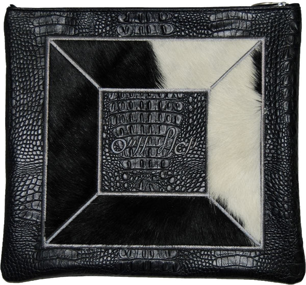 560H-BK Tallis/Tefillin Bags Tefillin Grey Black Croc & Black & White Fur
