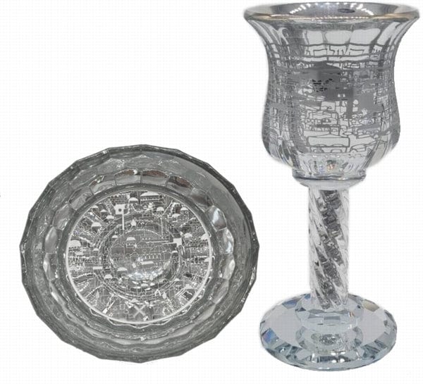 Kiddush Cup Crystal Silver Jerusalem