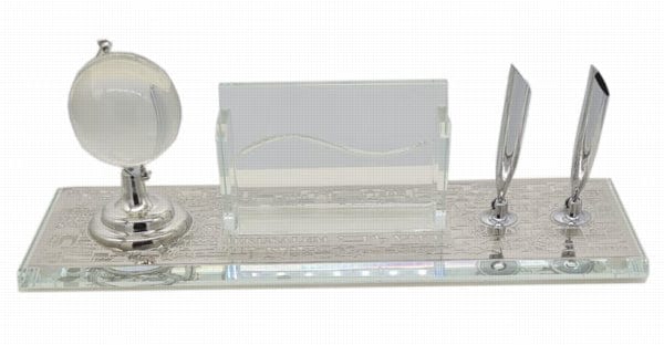 Desk Set Crystal Jerusalem Lacing