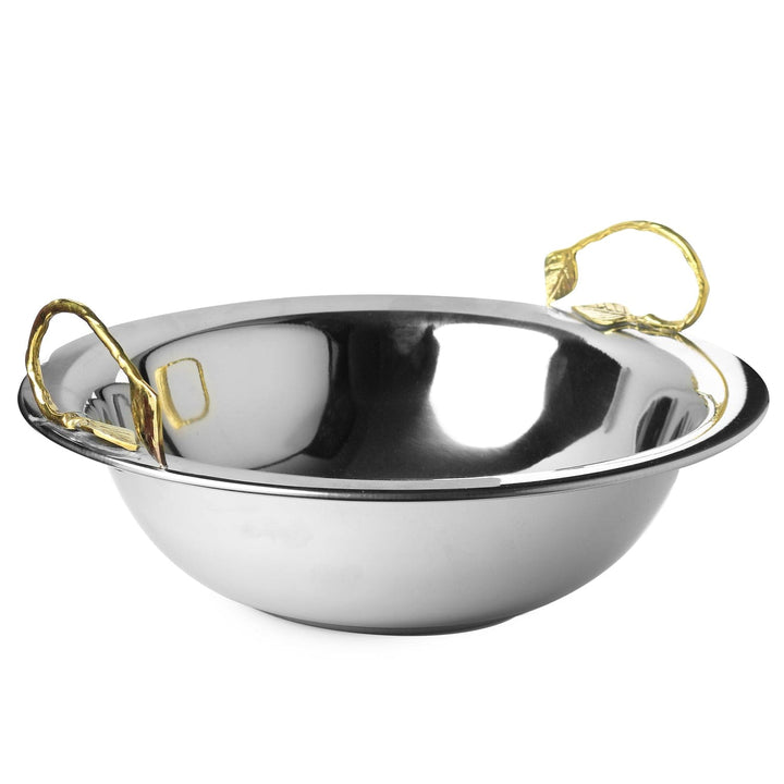 Stainless Steel Bowl With Bronze handles 14"-0