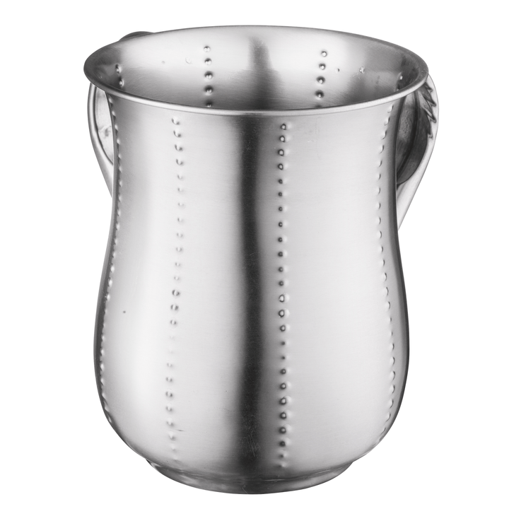 Stainless Steel Washing Cup Matt With Doted Stripes {56960}-0