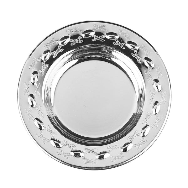 Tray For Mini Kiddush Cup  925 Silver Coated  XP Design 4"-0