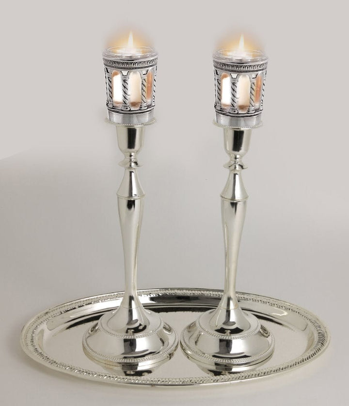 Safety Candle Sticks With Neronim Holder Attached 13.5"-0