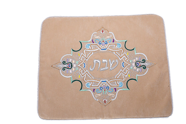 Challah Cover Suede Colored Design Camel Color 20X23"-0