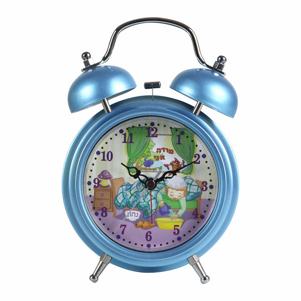 Modeh Ani Singing Alarm Clock Bell - Boy Blue 4.5x4.5 x 13/4" (6 PP)-0