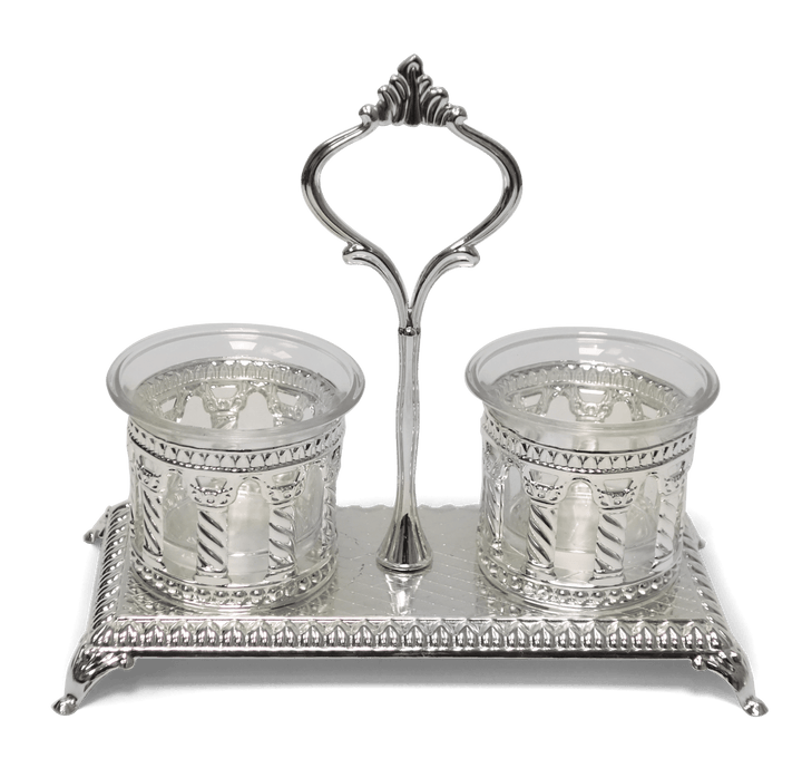 Salt & Pepper Holder Royal Palace Design Silver plated Double-0