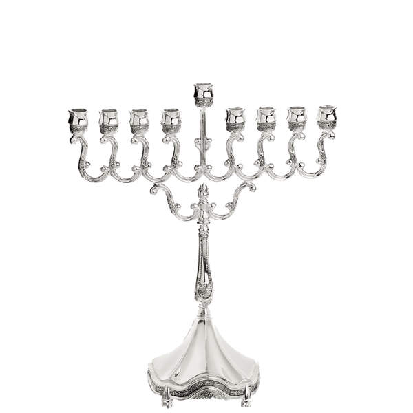 Lacquered Menorah  - Silver Plated 11.25 "-0