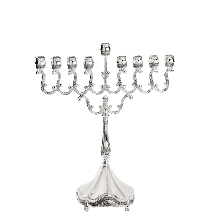 Lacquered Menorah  - Silver Plated 11.25 "-0
