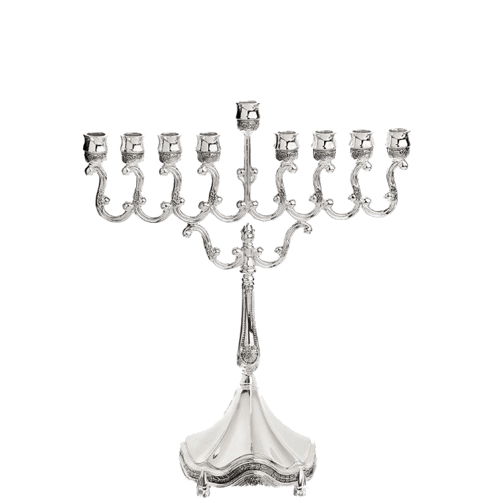 Silver Plated Candle Menorah Lacquered 8.5 "-0