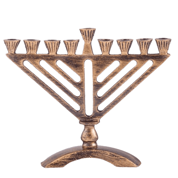 Mini Menorah Chabad Gold Texture 5.5"-0