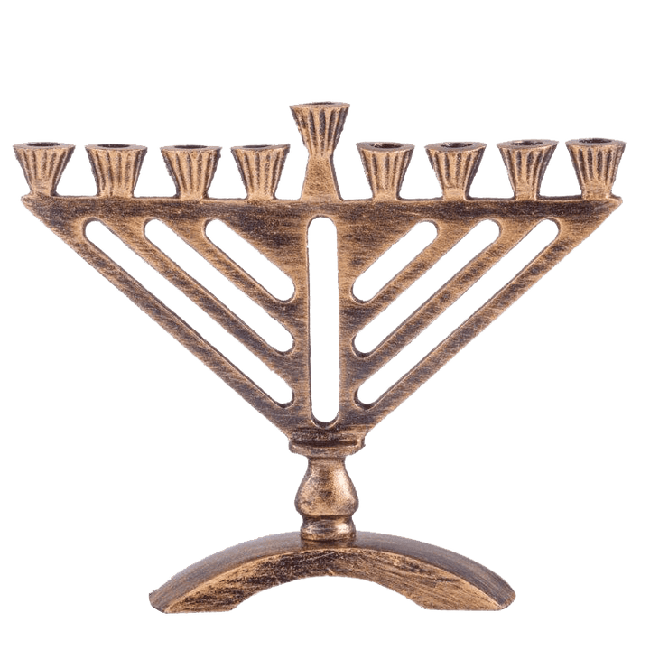 Mini Menorah Chabad Gold Texture 5.5"-0