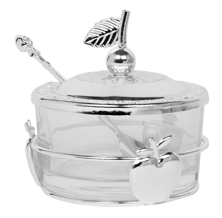 Honey Dish With Apple Shapes Silver-0