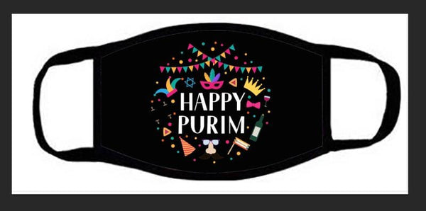 Purim Face Mask Black Happy Purim59355-0