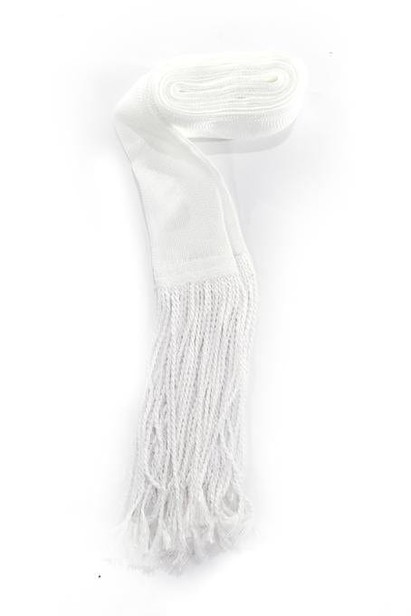 White Silk Gartel Hand Made 13 ft # 18-0