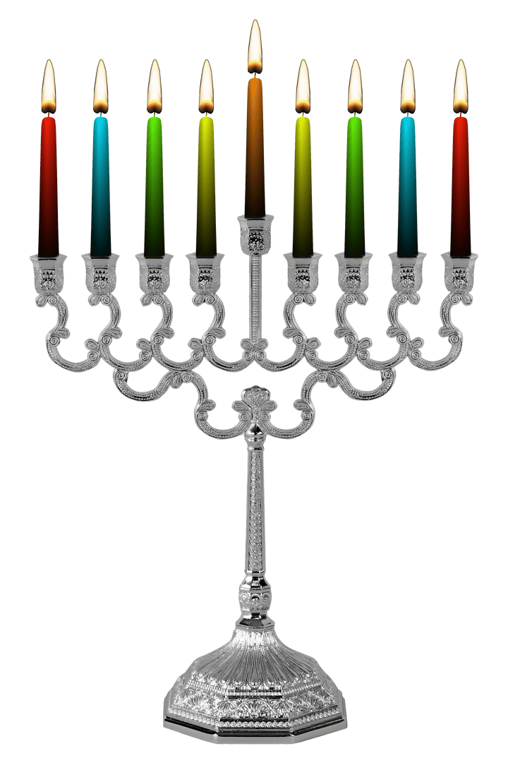 Silver Plated Candle Menorah Filigree Design 8.5"-0