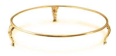 Gold Plated Passover Plate Holder On Legs 13 " Wide X 3" Tall 6 per case-0