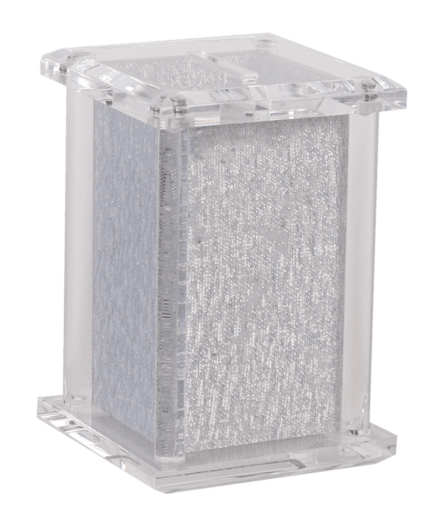 Acrylic Tzedakah Box With Poles Silver 5 x 3"-0
