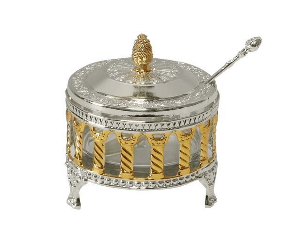 Silver and Gold plated Honey dish Royal palace design-0