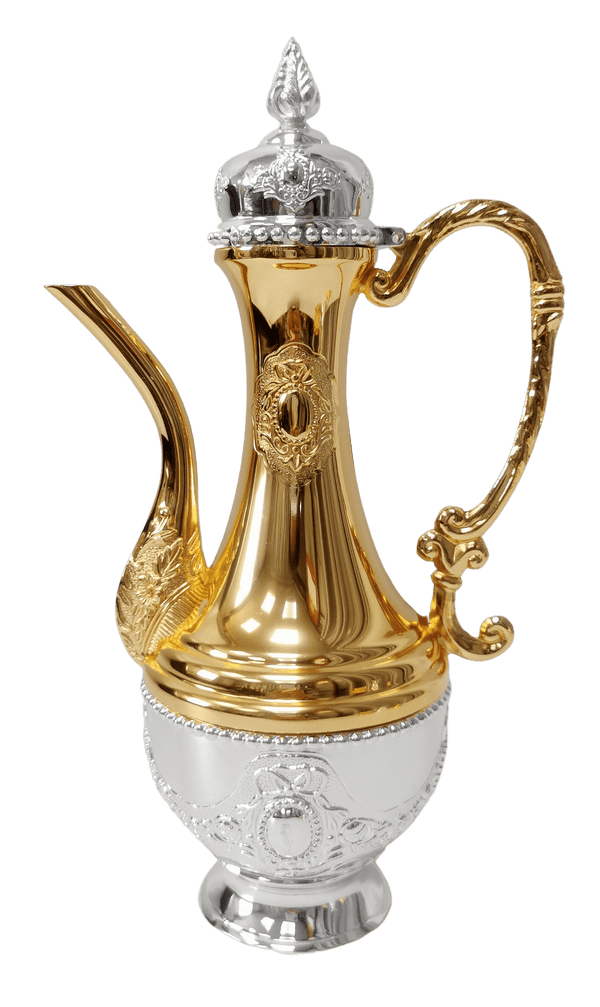Chanukah Kriegel /Oil Bottle Silver & Gold Plated 10.5"-0