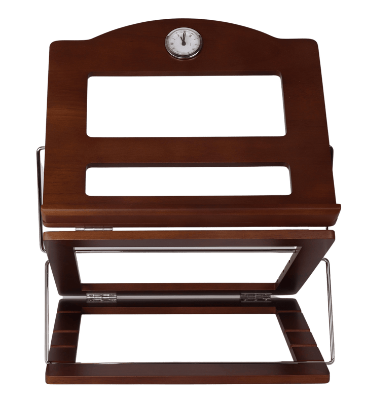 Oak Wood Table Top Shtender with clock - adjustable height-0