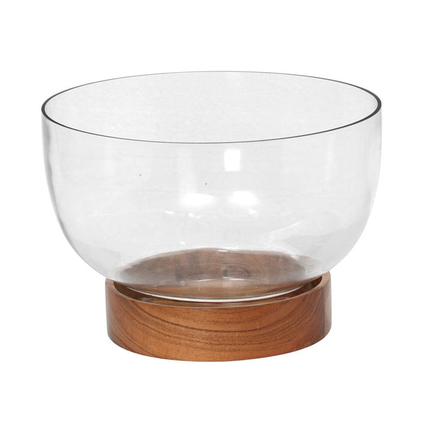 Glass & Wood Fruit Bowl-0