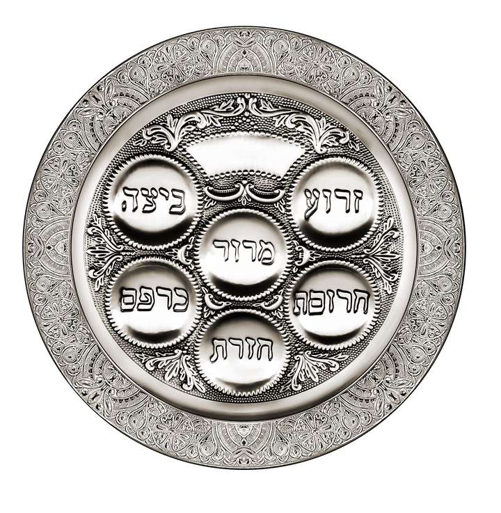 Seder Plate Filigree Silver Plated 15.5 "-0
