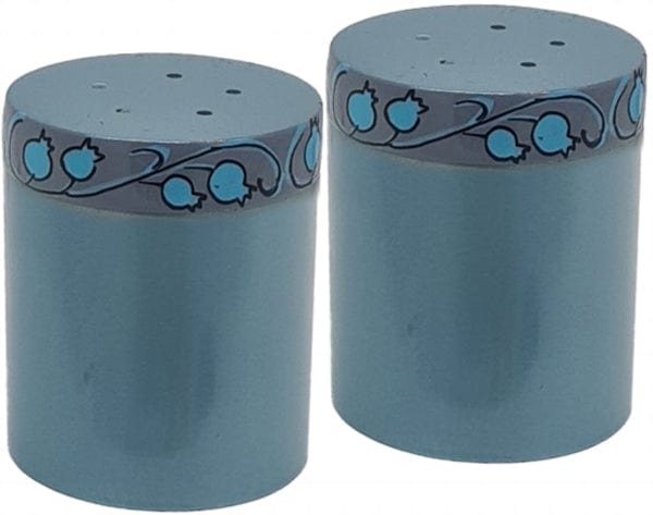 Salt and Pepper Anodized Blue with Leaves Pattern