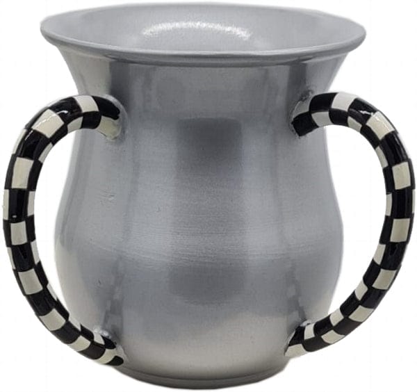 Wash Cup Anodized Silver with Chess Pattern