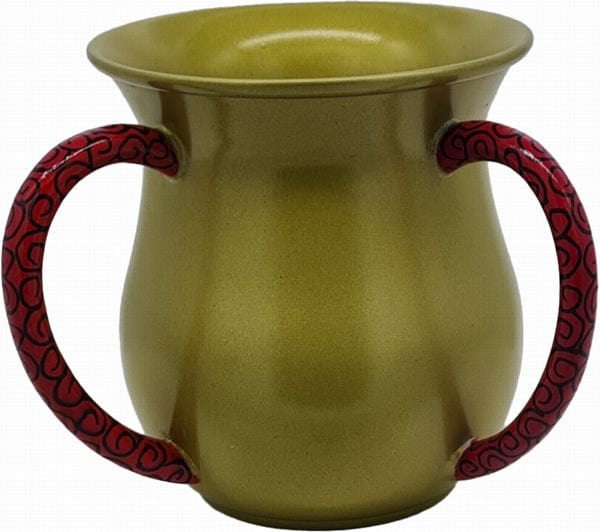 Wash Cup Anodized Golden with Burgundy pattern