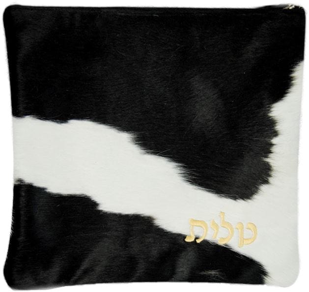 630F-BW Tallis/Tefillin Bags Tefillin Gold Black & White Fur