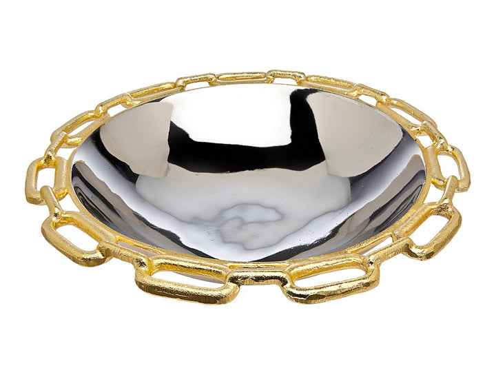 Gold Chain Bordr Oval Platter-1