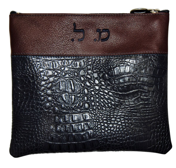 640F-NV2 Tallis/Tefillin Bags Tefillin Navy Navy Croc & Burgundy