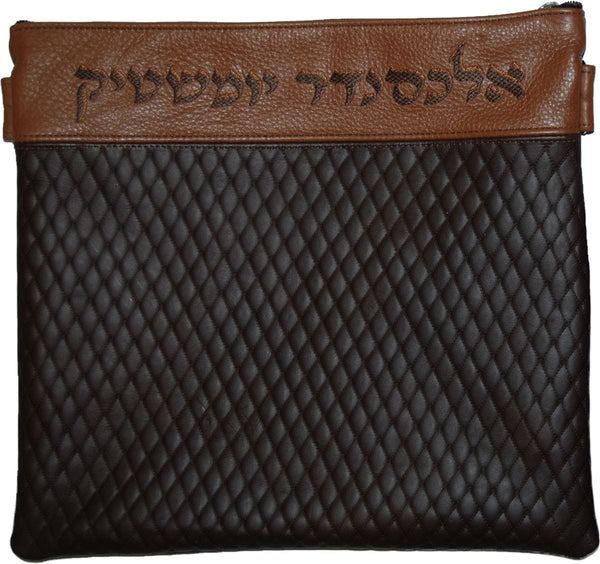645F-BR Tallis/Tefillin Bags Tefillin Brown Brown Ramboo & Tan