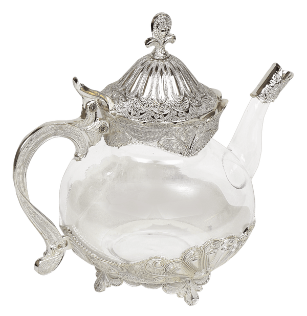 Silver & Glass Kriegel & Teapot 8"-0