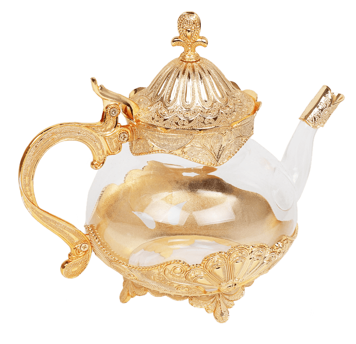 Gold & Glass Teapot 8"-0