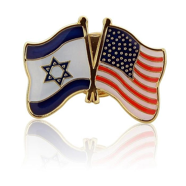 USA & ISRAEL" FLAG PIN 2 X 1.5 CM-0