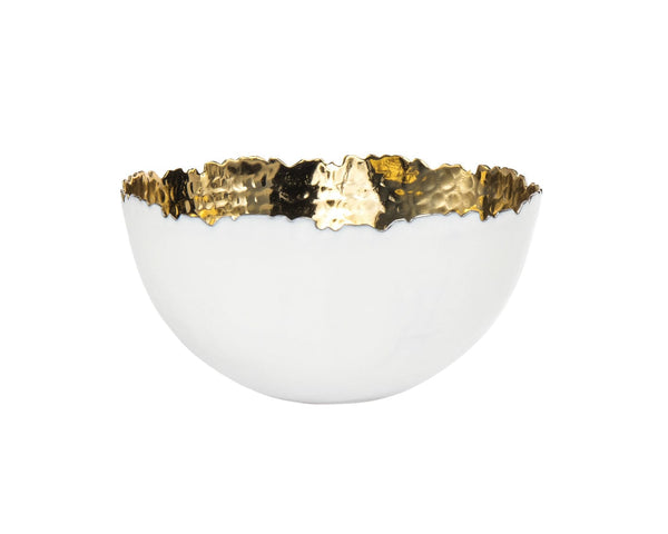 6.5" White/gold Fruit Bowl-0