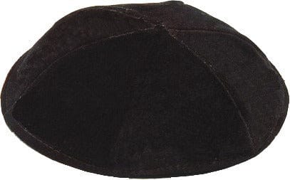 6 Part Black Yarmulke With Rim Israeli WASHABLE Size 5-0