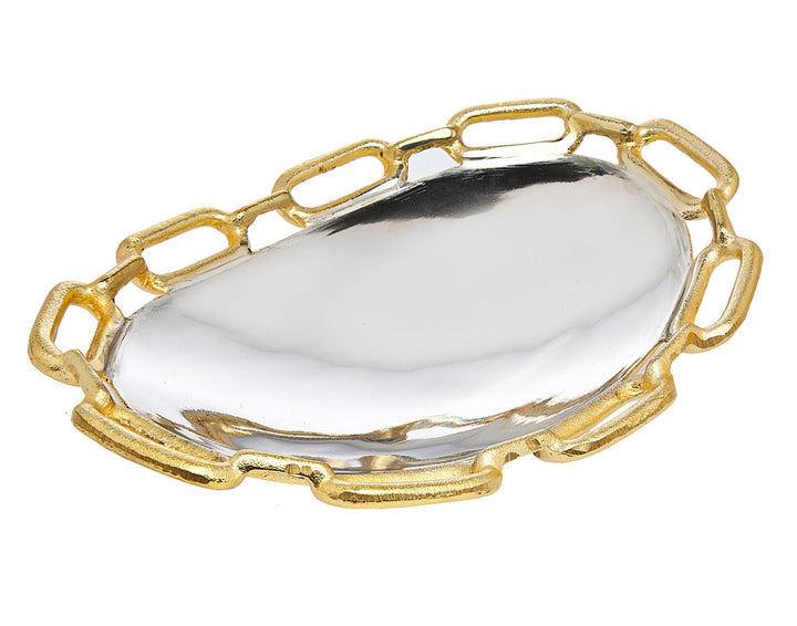 Gold Chain Bordr Oval Platter-0