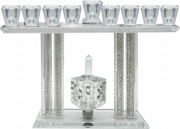 Chanukah Menorah Crystal with Dreidel