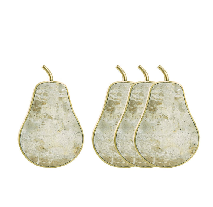 Brown Marble Pear Coasters S/4-0