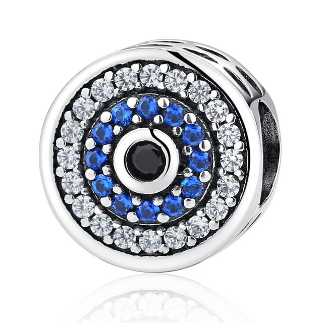 925 Sterling Silver Blue Crystals Hamsa & Jewish Charms Fit Pandora Original Bracelet Jewelry ECC092 China 