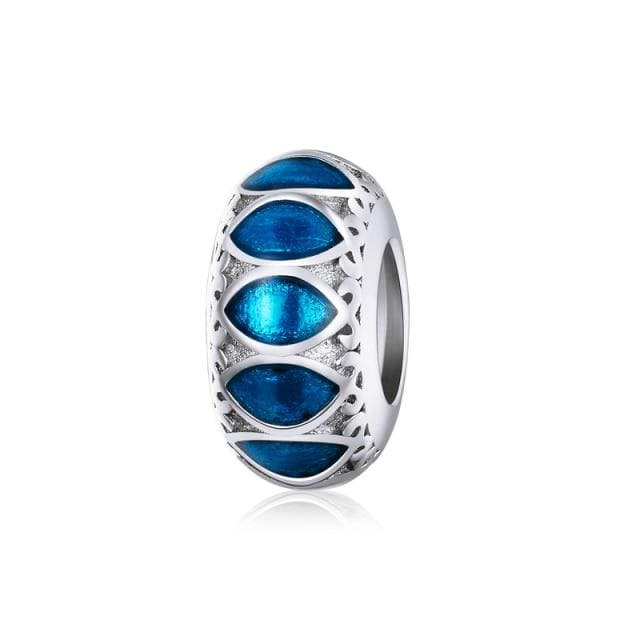 925 Sterling Silver Blue Crystals Hamsa & Jewish Charms Fit Pandora Original Bracelet Jewelry EFC221 China 