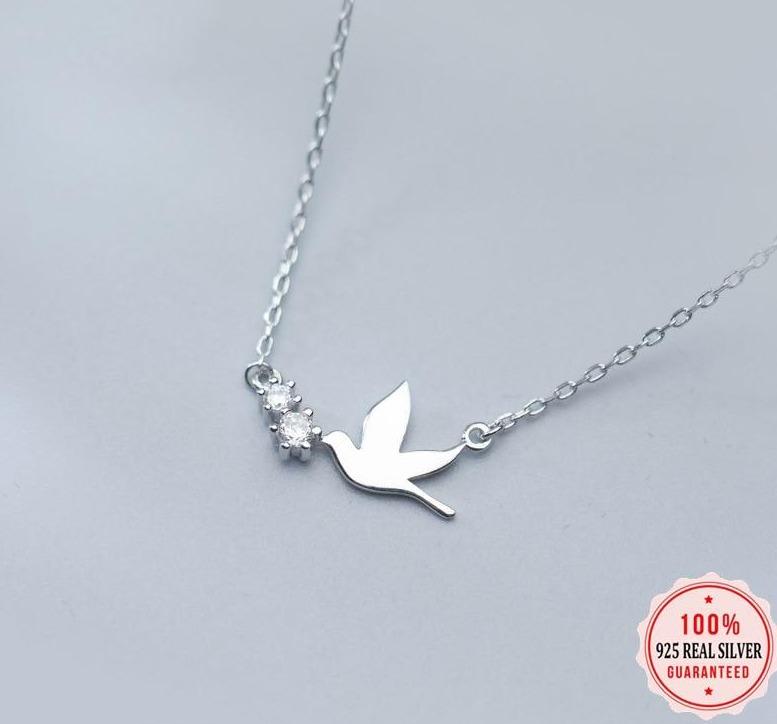 Sterling Silver Holy Spirit Dove Necklace - Made in Israel